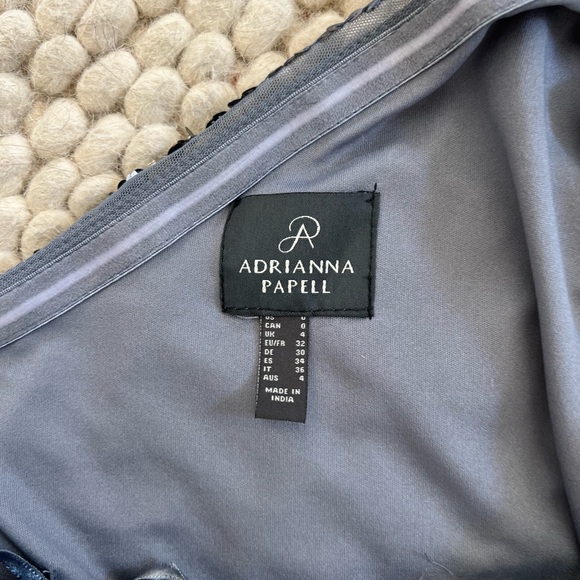 ADRIANNA PAPELL One Shoulder Beaded Dress - Dusty Blue (only worn once!) - Picture 3 of 4